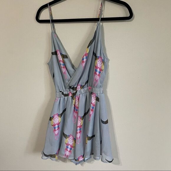 Revolve Show Me Your MuMu Olympia Romper Lite Bright Bull - Picture 4 of 8